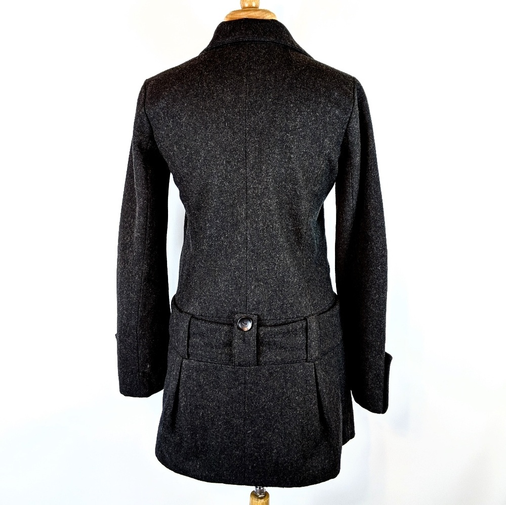 Bb Dakota Charcoal Gray Wool Blend Belted Funnel Neck Coat View 5